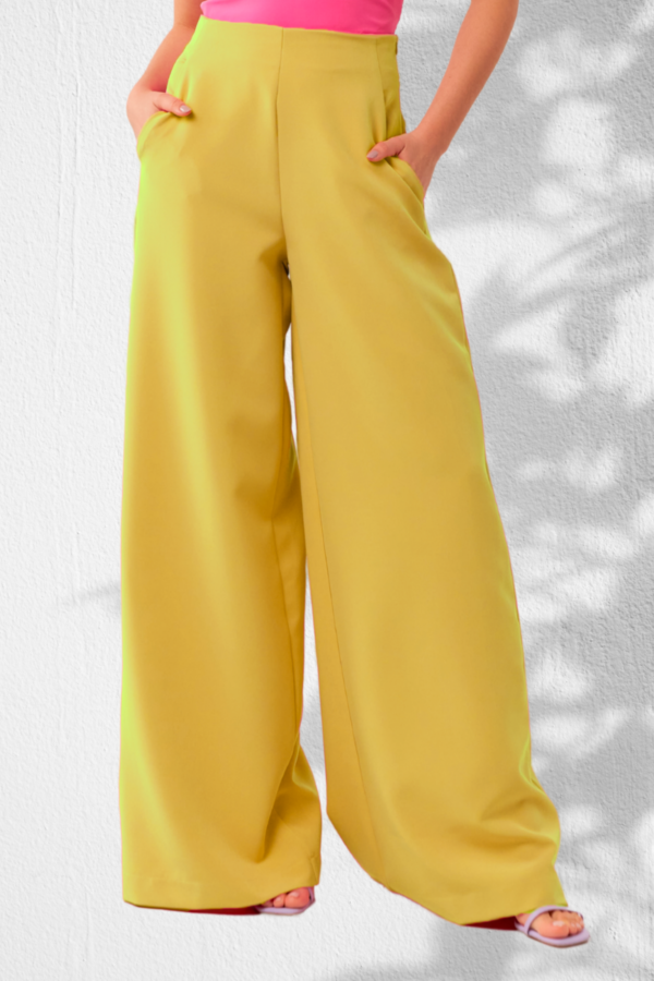 Calça Pantalona Amarelo